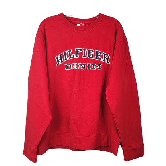 Tommy Hilfiger Tommy Jeans Hilfiger Denim Spell Out Embroidered Crewneck XL - Picture 4 of 12